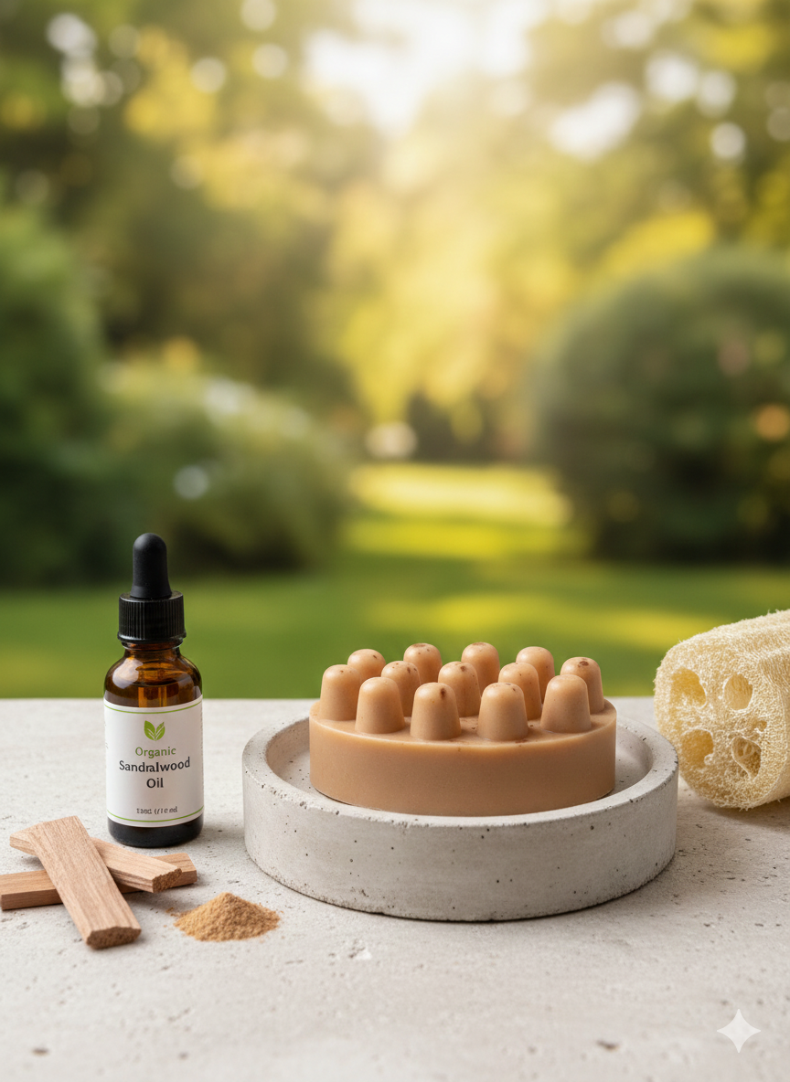 🧼Jabón Artesanal de Sándalo Aromaterapéutico